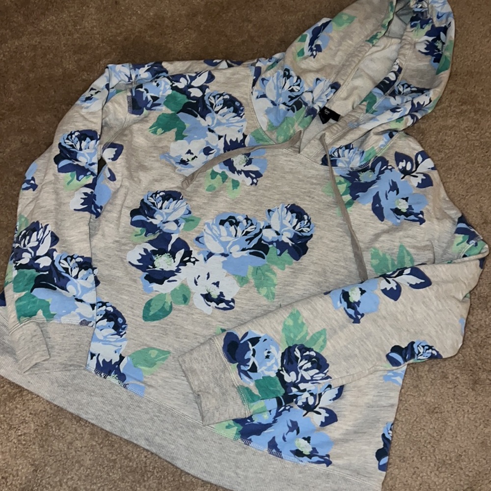 GAP Gray Floral Hoodie